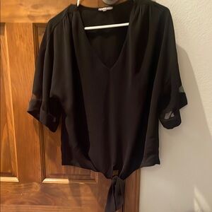 Maurices Black Tie-Front Blouse